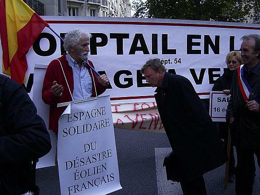 Demonstration gegen Windkraftanlagen am 4.10.2008 in Paris